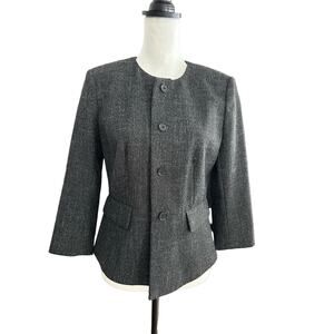 Ann Taylor Factory Petite Black white Blazer 8